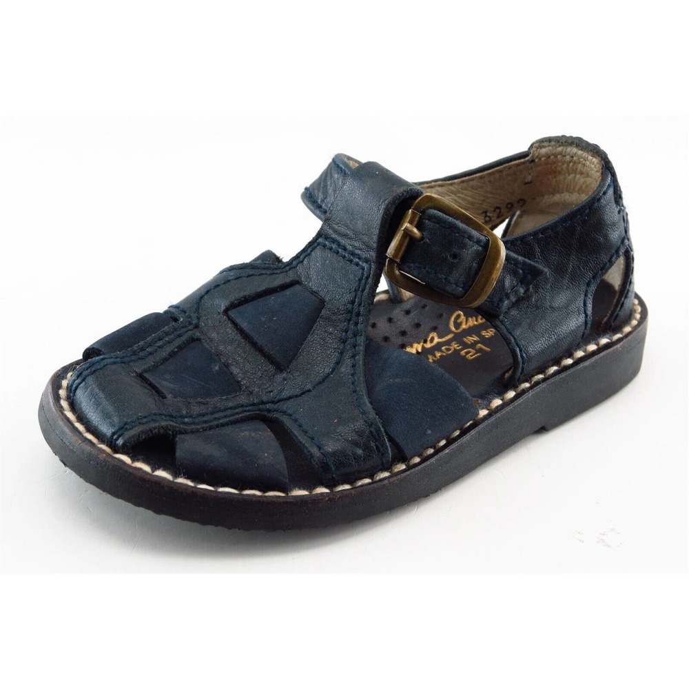 Hanna Andersson Blue Leather Sandals Toddler‎ Girls Sz 21